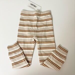 Rylee + Cru Cream and Brown Striped Kids Leggings